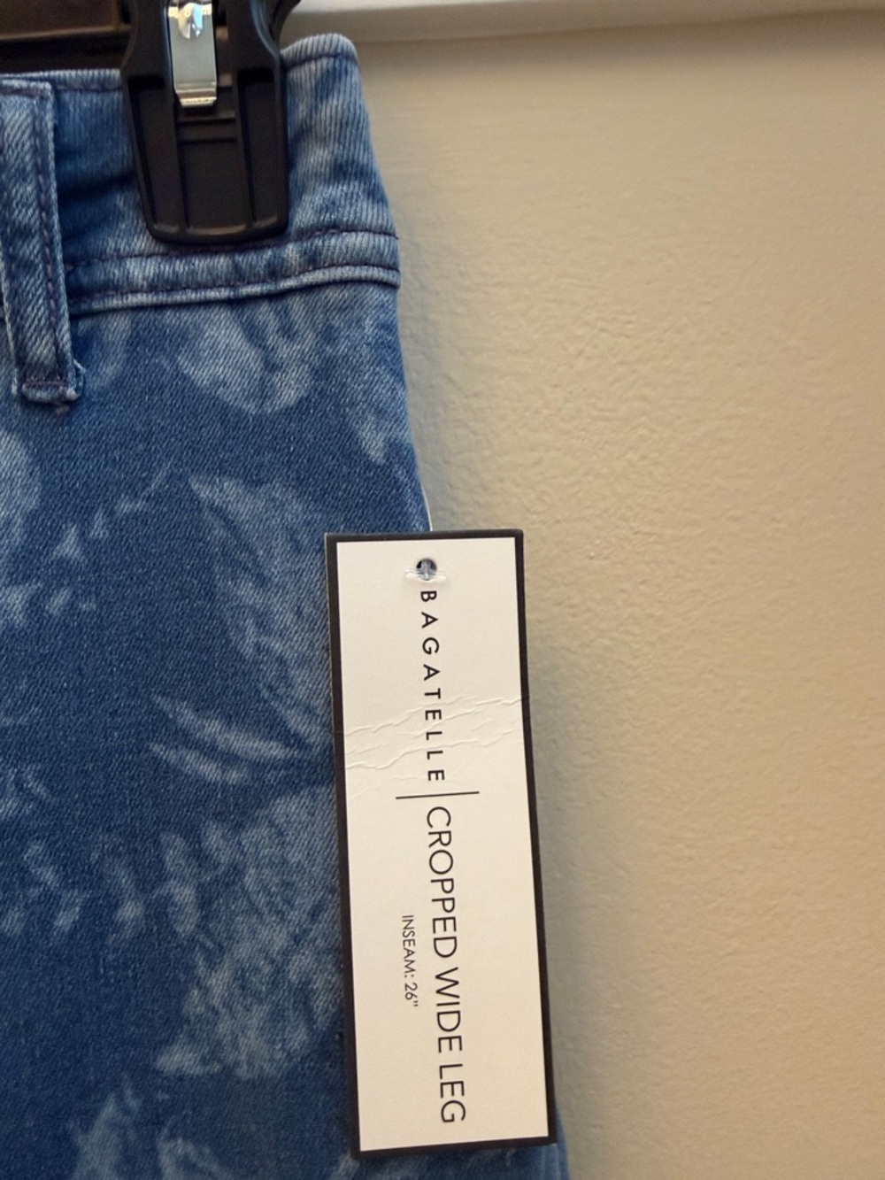 Bagatelle Floral Pattern Wide Leg Denim Pants - Picture 3 of 4